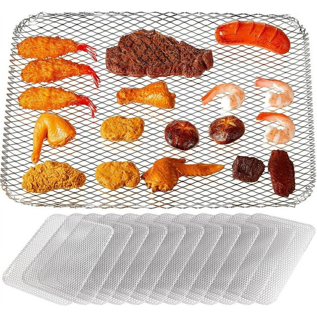 NOGIS 10 Pcs BBQ Disposable Grill Topper Non Stick BBQ Grill Mesh Mat