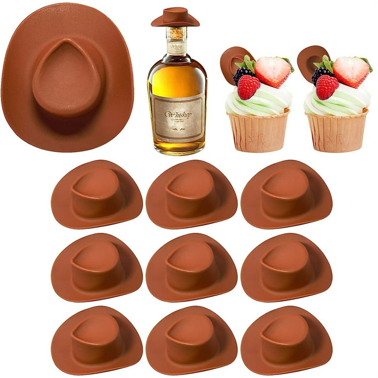 NOGIS 10 Pcs Plastic Mini Cowboy Hat for Crafts Miniature Western