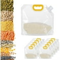 thumbnail image 1 of NOGIS 10 pcs Grain Moisture-Proof Sealed Bag, Smell Proof Dry Food Storage Bag with 10 pcs Lids, Transparent Resealable Large-Capacity Grain Storage Bags, Stand Up Food Storage Pouches (1.5L), 1 of 7