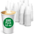 thumbnail image 1 of NOGIS 100 Count 12 oz Disposable White Paper Coffee Cups, To Go Hot Cups for Coffee, Chocolate, Juice, Hot or Cold Beverage Drinking Cup Suitable for Party, Office, Travel, and Events, 1 of 7