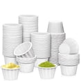 thumbnail image 1 of NOGIS 100 Pack 3.5 oz Paper Souffle Portion Cups, Small Paper Jello Shot & Condiment Cup, Disposable Sample Cups for Tasting, Ketchup, Sauce, Medicine, Measuring, Dessert, Snack, Nuts, 1 of 7