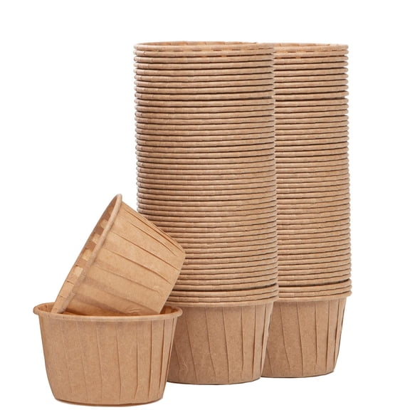 NOGIS 100 Pcs 3.5 oz Disposable Paper Souffle Portion Cups 3.5 Ounce Samples Cups for Medication Distribution, Pills, Tasting, Condiments, Food and Dessert Serving
