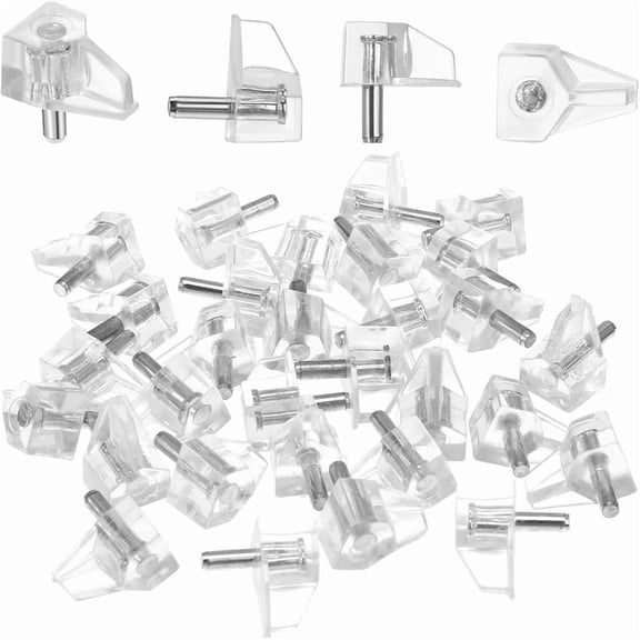 NOGIS 100 Pcs Cabinet Shelf Pegs for Shelves, 3mm Shelf Pins Holders, Clear Shelf Support Pegs, Adjustable Shelf Brackets, Kitchen Cabinet Shelf Clips for Furniture & Closet Bookshelf Kit