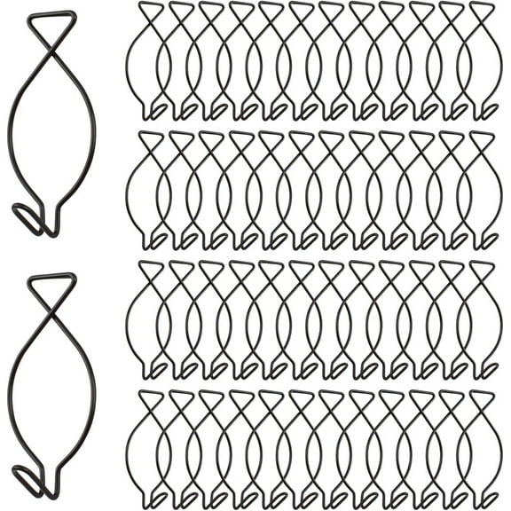 NOGIS 100 Pcs Drop Ceiling Hook Clips with Hook, Grid Hanging Ceiling Hook Clips for Office, Classroom, Home, Party and Wedding Decoration (Black)