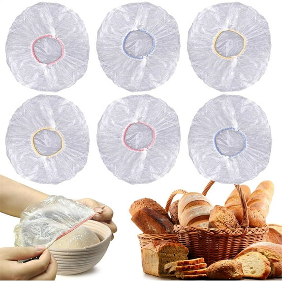 NOGIS 100 Pieces Fresh Keeping Bags, Elastic Food Storage Covers, Stretchable Sealing PE Bowl Covers with Elastic Edging, for Kitchen, Family Outdoor Picnic
