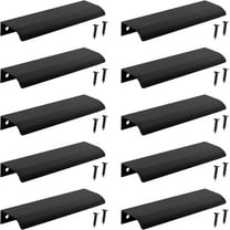 NOGIS 10PCS Back Mount Finger Edge Pull Black 5.9 Inch Aluminum Hidden Drawer Kitchen Cabinet Handles Modern Style Concealed Tab Pulls Room Door Handle Hardware 150mm