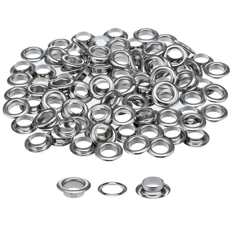 Nogis 1 inch Hole 10 Sets Copper Grommets Eyelets with Washers for Leather, Tarp, Canvas (Silver)