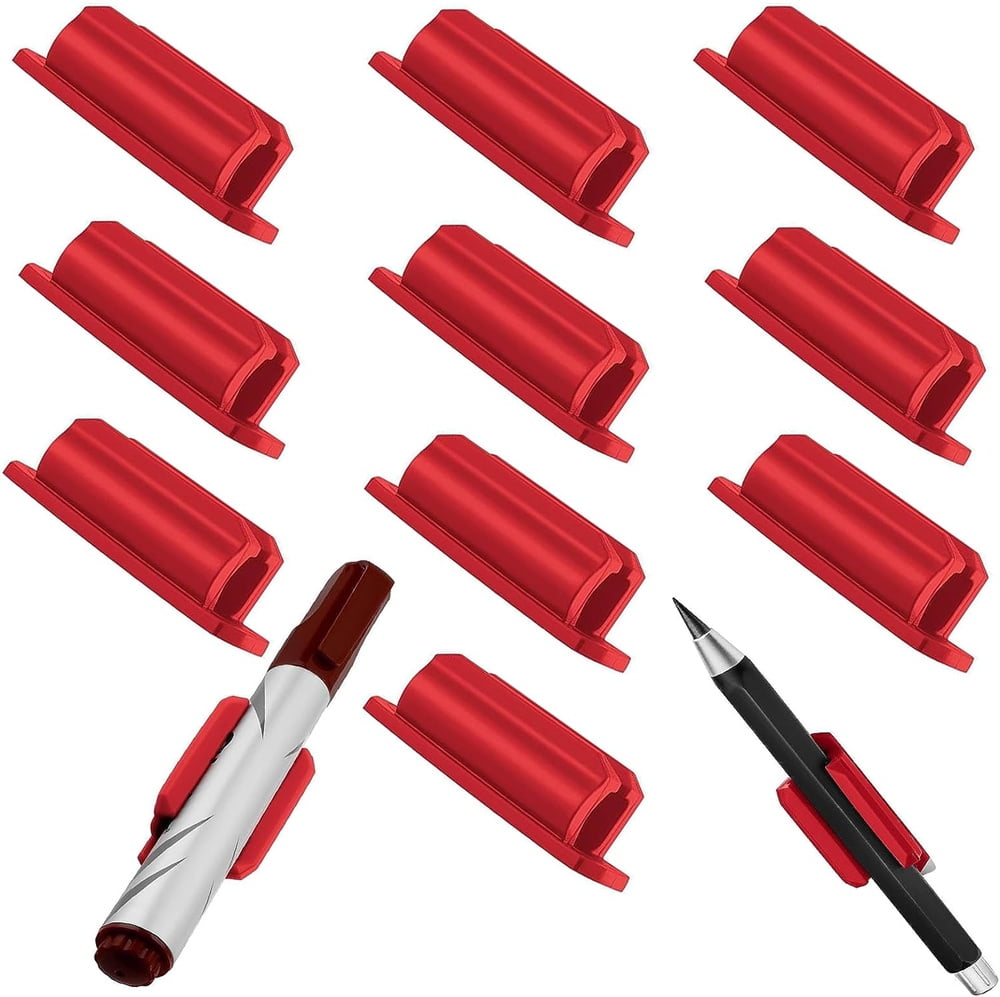 10 Pcs Adhesive Pencil Holders For Desk - Sticky Pen Clips For Office, Classroom, Teacher Supplies, No More Lost Pens!