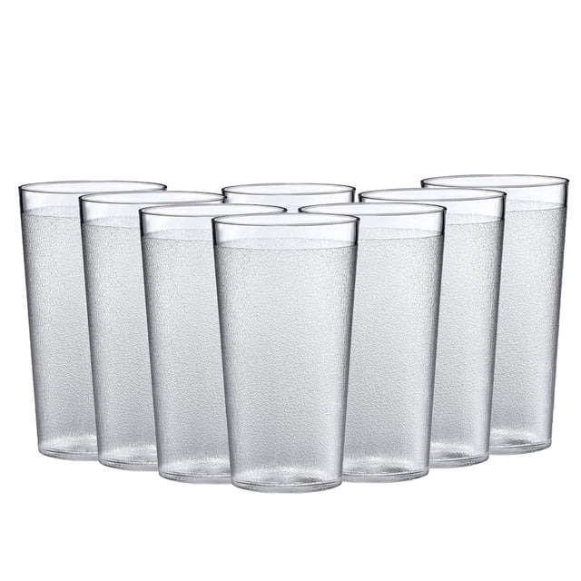 Plastic Unbreakable Tumblers Cups 12oz, Set of 8 Plastic Drinking ...