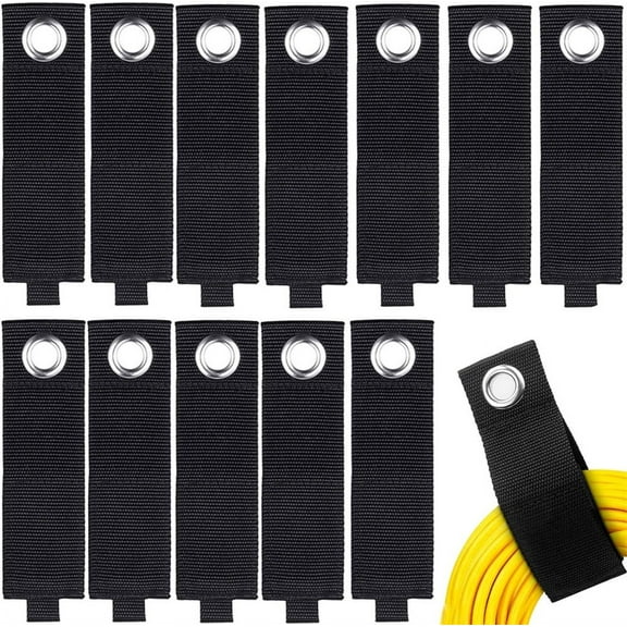 NOGIS 12 Pack Extension Cord Holder Organizer Large 13 Inch (Unfolded) Cable Strap Wrap Heavy Duty Hoop and Loop Hanger Organizer Garage Organization and Storage for Cable, Hose, Power Cord