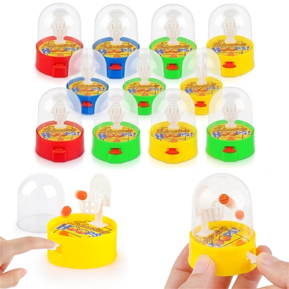 NOGIS 12 Pack Mini Finger Basketball Shooting Game, Party Favors Basketball Party Decoration Mini Handheld Desktop Table Classroom Rewards, Carnival Prizes for Kids