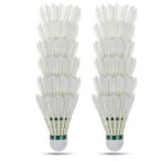 NOGIS 12-Pack Professional Duck Feather Badminton Shuttlecocks Feather Ball with Great Durability Stability and Balance,Suitable for Professional Training Or Family Outdoor Sports