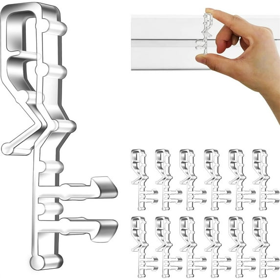 NOGIS 12 Pcs 2-1/8 inch Hidden Channel Valance Clips for Horizontal Wood Blinds Mini Blinds Retainer Holder for The Valance with a Groove in The Back (Style B)