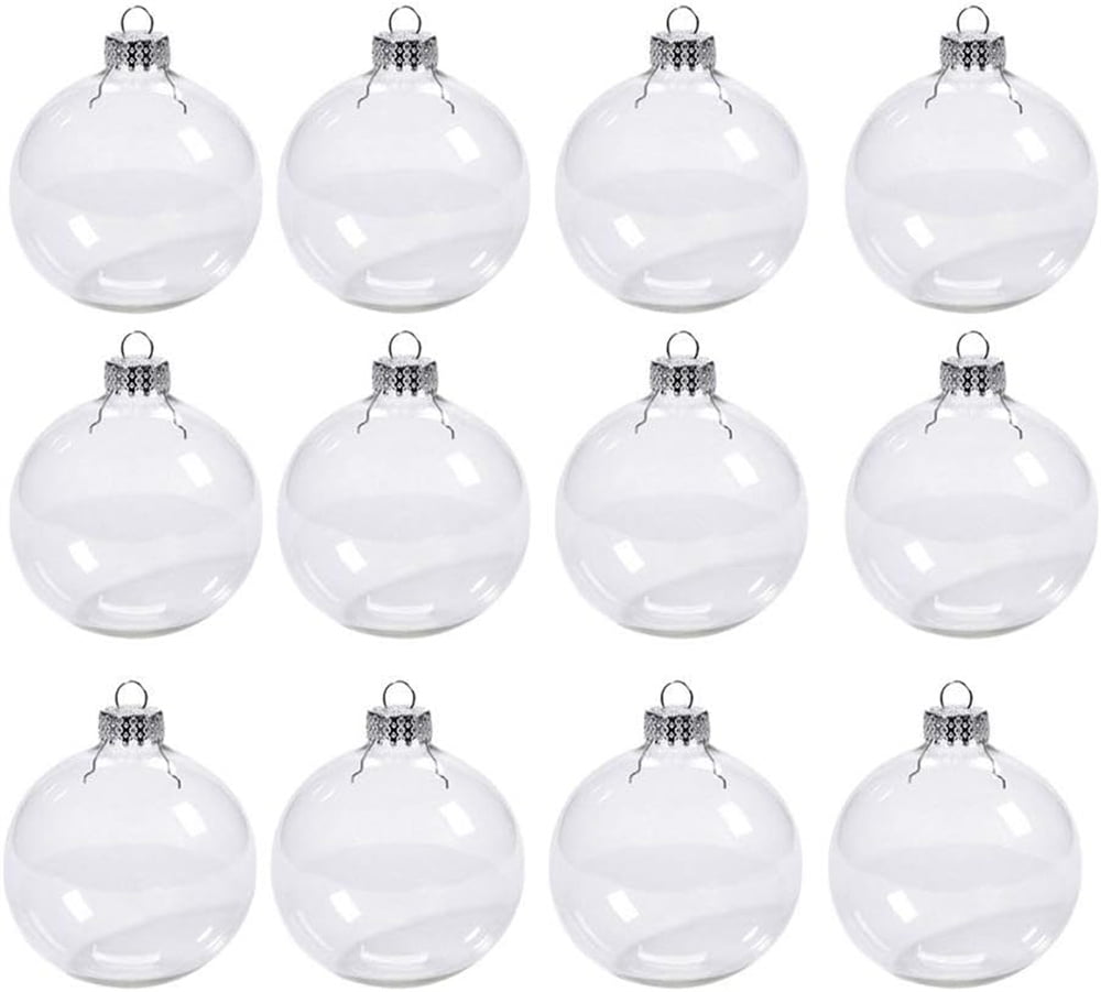 NOGIS 12 Pcs 3.15 Inch Christmas Fillable Ornaments Ball Clear