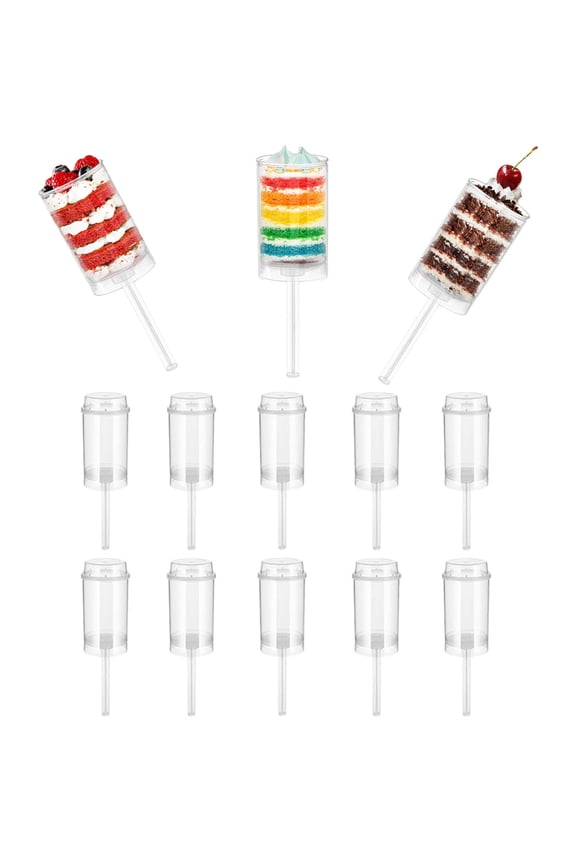12 Pcs Cake Push Pop Containers with Lids, Reusable Cake Push Pops, Muti-purpose Containers, Push-up Shooter for Cupcake, Confetti, Homemade Ice Cream, Desserts