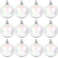 thumbnail image 1 of NOGIS 12 Pcs Christmas Iridescent Ball Ornaments Shatterproof Christmas Tree Baubles Clear Plastic Decorative Hanging Pendant for Xmas Decor Wedding Birthday Party Supplies (Clear, 2 inch), 1 of 7