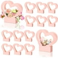 thumbnail image 1 of NOGIS 12 Pcs Heart Shaped Boxes for Flowers Empty Bouquet Gift Bags with Handle Folding Basket for Wedding Arrangement Graduation(Pink), 1 of 7