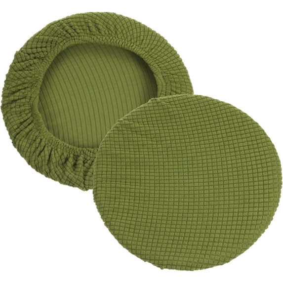 NOGIS 12" Round Bar Stool Cover, 2 Pack Elastic Bar Stool Cover Washable Seat Cushion for Diameter 12"-14" Chair, Lawn Green