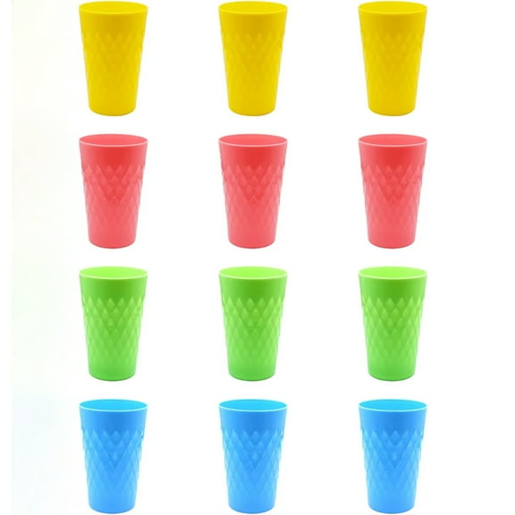 NOGIS 12PCS 17.5Oz Plastic Tumbler, Reusable Plastic Cup, Unbreakable Plastic Drinking Glass, Dishwasher Safe, Suitable For Kids Outdoor Party