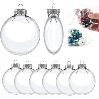 24Pcs 80mm(3.14Inch) Oval Clear Glass Flat Disk Ball Bulbs Ornaments for  Crafts Fillable,DIY Empty Transparent Disc Globes Ornament to Fill Indoor