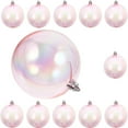 thumbnail image 1 of NOGIS 12Pcs Shatterproof Clear Christmas Ball Ornaments Iridescent Christmas Balls Christmas Tree Baubles for Xmas Party Wedding Decorations (Pink, 2 Inch), 1 of 7