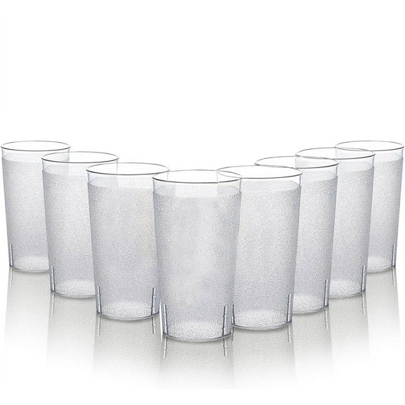 8 Pack 12oz Clear Plastic Cups Reusable Plastic Drinking Glasses,NOGIS Acrylic Glasses Drinkware, Unbreakable, Stackable, BPA-Free, Dishwasher-Safe, Perfect for Gifts