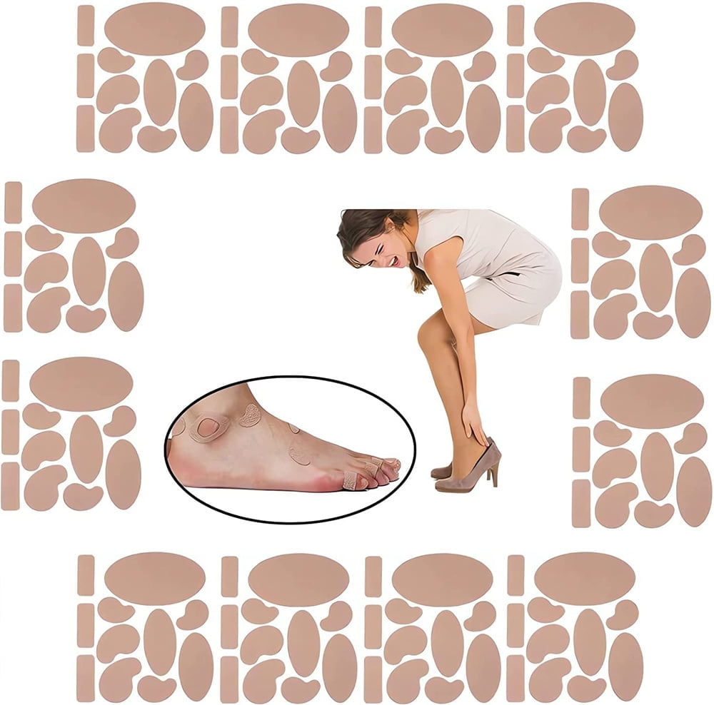 NOGIS 132 Pieces Moleskin for feet blisters Moleskin Tape Anti-wear Heels Stickers Blister Prevention Pads for Shoes Hiking 11 Shapes 12sets
