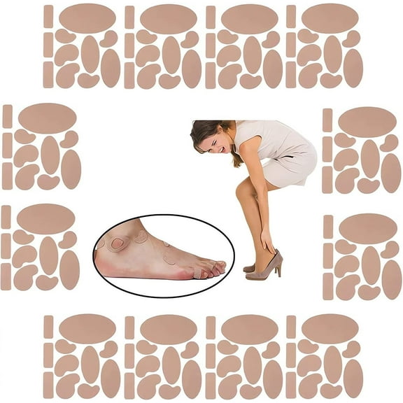 NOGIS 132 Pieces Moleskin for feet blisters Moleskin Tape Anti-wear Heels Stickers Blister Prevention Pads for Shoes Hiking 11 Shapes 12sets