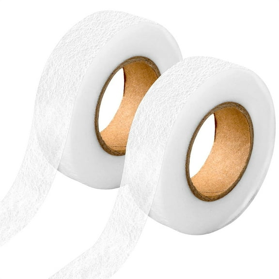 NOGIS 140 Yards Iron on Hemming Tape, 2 Rolls 1 inch Adhesive No Sewing Hem Tape, Stitch Witchery Tape, Fusible Tape Adhesive Wonder Web for Curtain, Pants, Clothes (White)
