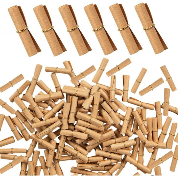 NOGIS 150Pcs Message In Bottle Paper Mini Scrolls Paper Vintage Message Papers Scrolls Mini Lucky Wishing Papers Scroll to Write On for Wedding Birthday Anniversary Valentine Gifts