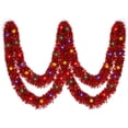 thumbnail image 1 of NOGIS 16.4 Ft Christmas Prelit Tinsel Garland, Red Metallic Garland with LED Lights for Christmas Tree Decorations,Wedding Party Supplies (Red), 1 of 7