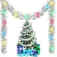 thumbnail image 1 of NOGIS 16.4FT Prelit Christmas Tinsel Garland Green Metallic Twist Tinsel Garland with LED Lights Battery Operated Xmas Hanging Garland Decoration for Christmas Tree Home Party Supply (Silver), 1 of 7