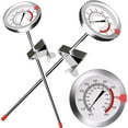 thumbnail image 1 of NOGIS 16" Long Stem Deep Fry Thermometer with Clamp (2 Pack), Instant Read 2" Dial Meat BBQ Thermometer for Deep Fry, Grill, Turkey, Candy, Coffee etc, 1 of 7