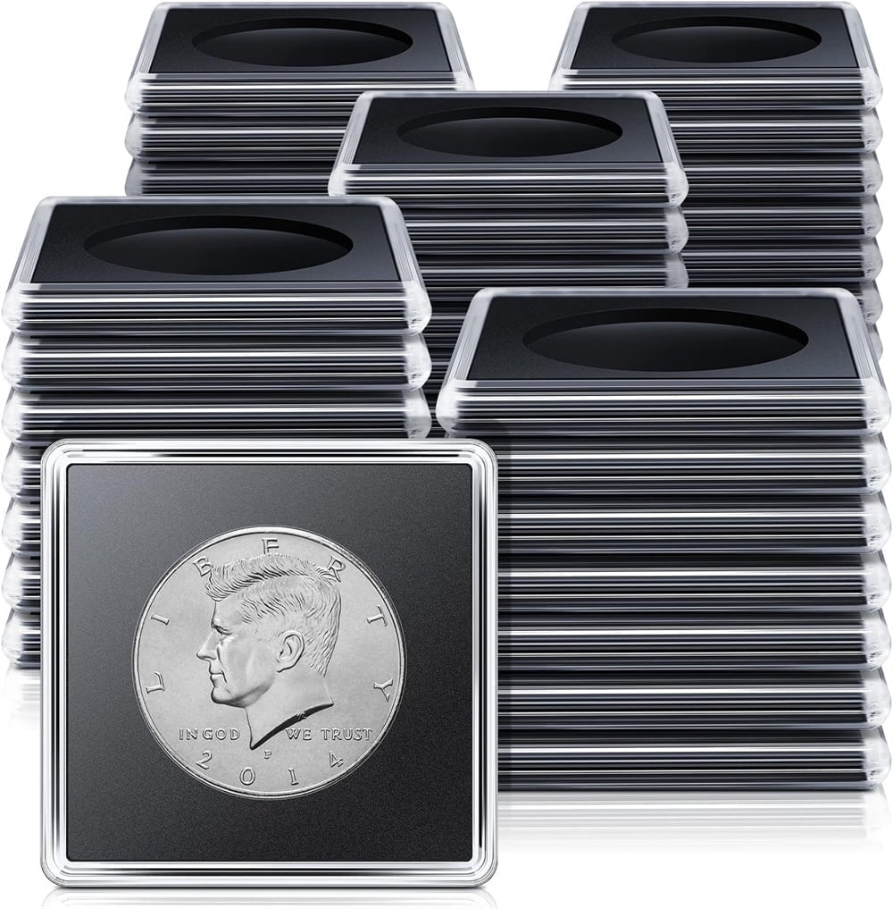 NOGIS 16 Pcs Adjustable Acrylic Coin Collection Cases with Sponges ...