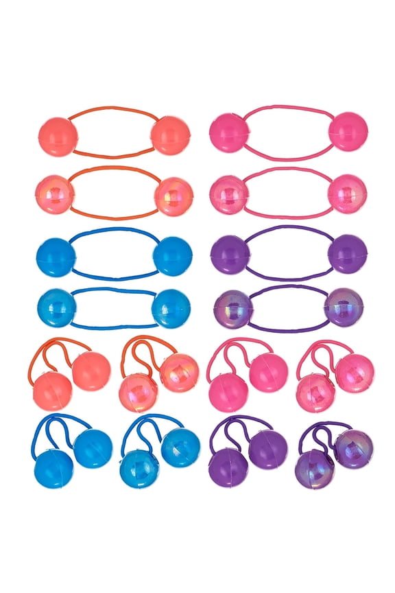 16 Pcs Ponytail Balls Hair Elastics Collection Brightly Colored Ponytail Balls For Girls And Toddlers