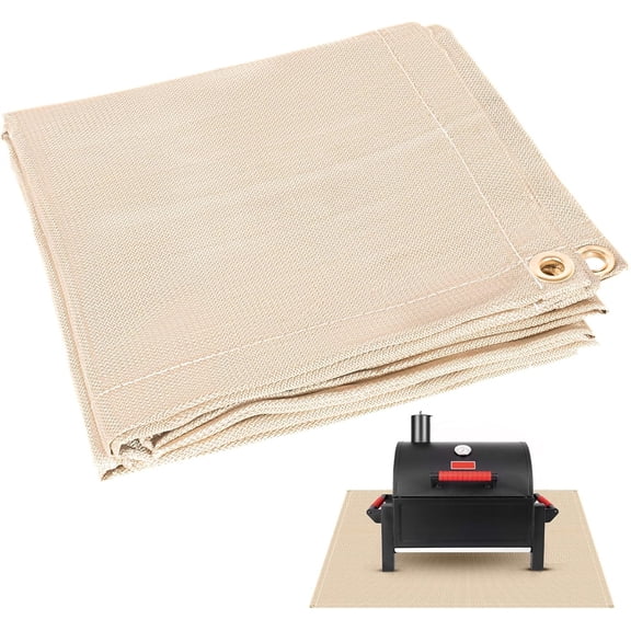 NOGIS 17.7"x 17.7" Fire Pit Mat - Fireproof & Heat Resistant Wood Stove Mat for Deck, Patio, Lawn - Fiberglass Insulation Floor Protector for Camping, BBQ, Tent Stoves