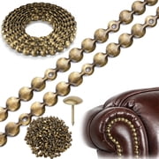 Artrylin 19.7ft D11mm Upholstery Tack Strip, Brass Decorative Nailhead Trim with Single Tacks, Antique Plated Upholstery Nail Strips Tool for Furniture Sofa Couch Chair Decor Brass