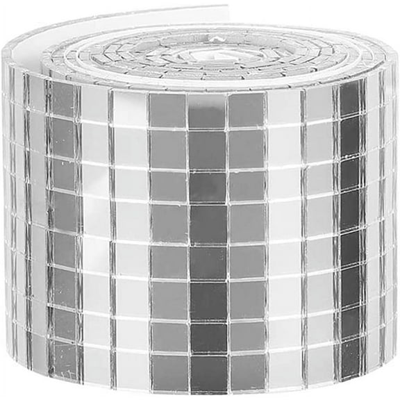 NOGIS 1920 Pieces Self-Adhesive Mirror Tiles, Square Mirror Stickers Mosaic Tiles, Glass DIY Craft Decoration, Tiles (Silver)