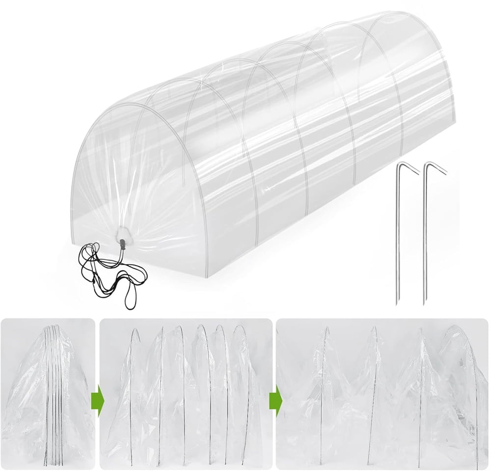 NOGIS 2 in 1 Mini Greenhouse Tunnel Greenhouses,Green Houses for Outside Garden Cloche Tunne Cover Garden Hoops Raised Beds,Outdoor Green House Kits to Build for Outside Winter