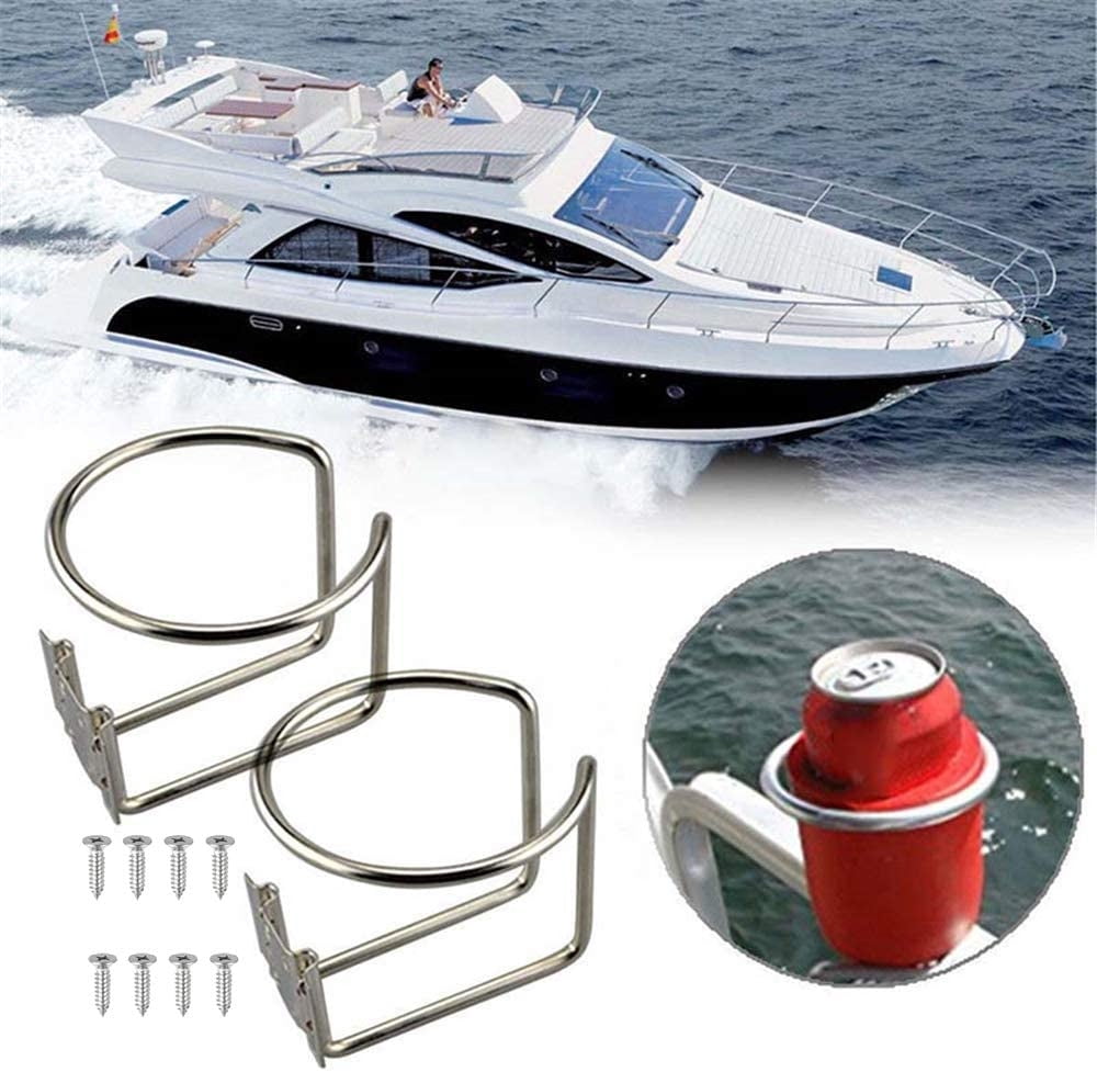 4pcs Universal Marine Boat Cup Holder 68x55mm Stainless Steel Drop In - Foto 7