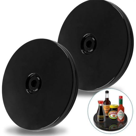 NOGIS 2-Pack 4 Inch Lazy Susan Turntable Organizer 360 Degree Rotating Bearings Acrylic Round Turntable for Kitchen Corner Cabinets/Spice Rack/Table Cake Decorating - Black