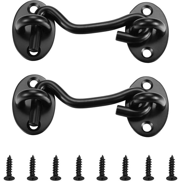 NOGIS 2 Pack Barn Door Latch 3" Barn Door Lock Heavy Duty Solid Thicken Stainless Steel Gate Latch, Cabin Hooks and Eye Latch with Mounting Screws