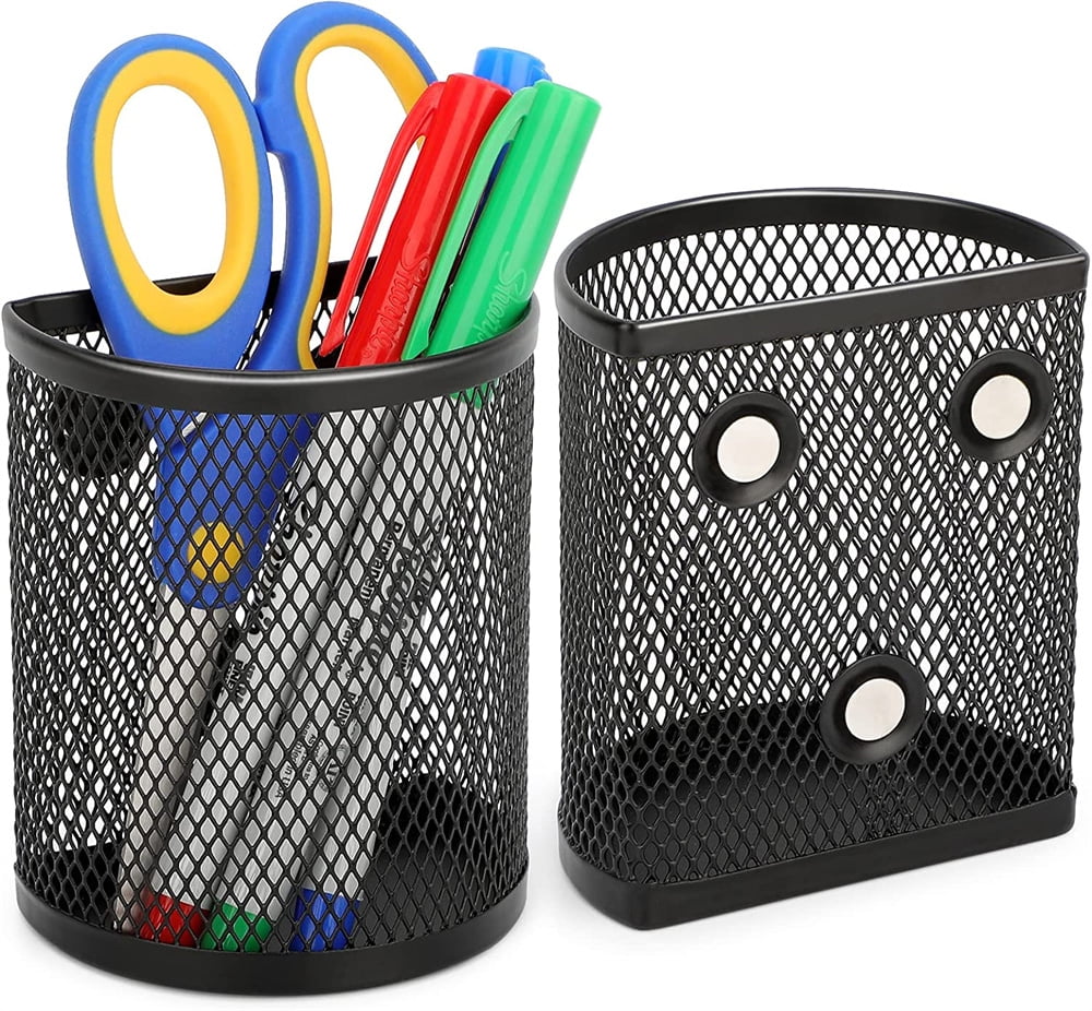 NOGIS 2 Pack Pencil Holder, Mesh Storage Metal Baskets Holder