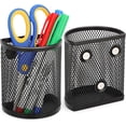 thumbnail image 1 of 2 Pack Magnetic Pencil Holder, Mesh Storage Metal Baskets Holder Container Storage Organizer with Magnets to Hold Whiteboard Kitchen Refrigerator Fridge, NOGIS Locker Accessories, Black ﻿, 1 of 7