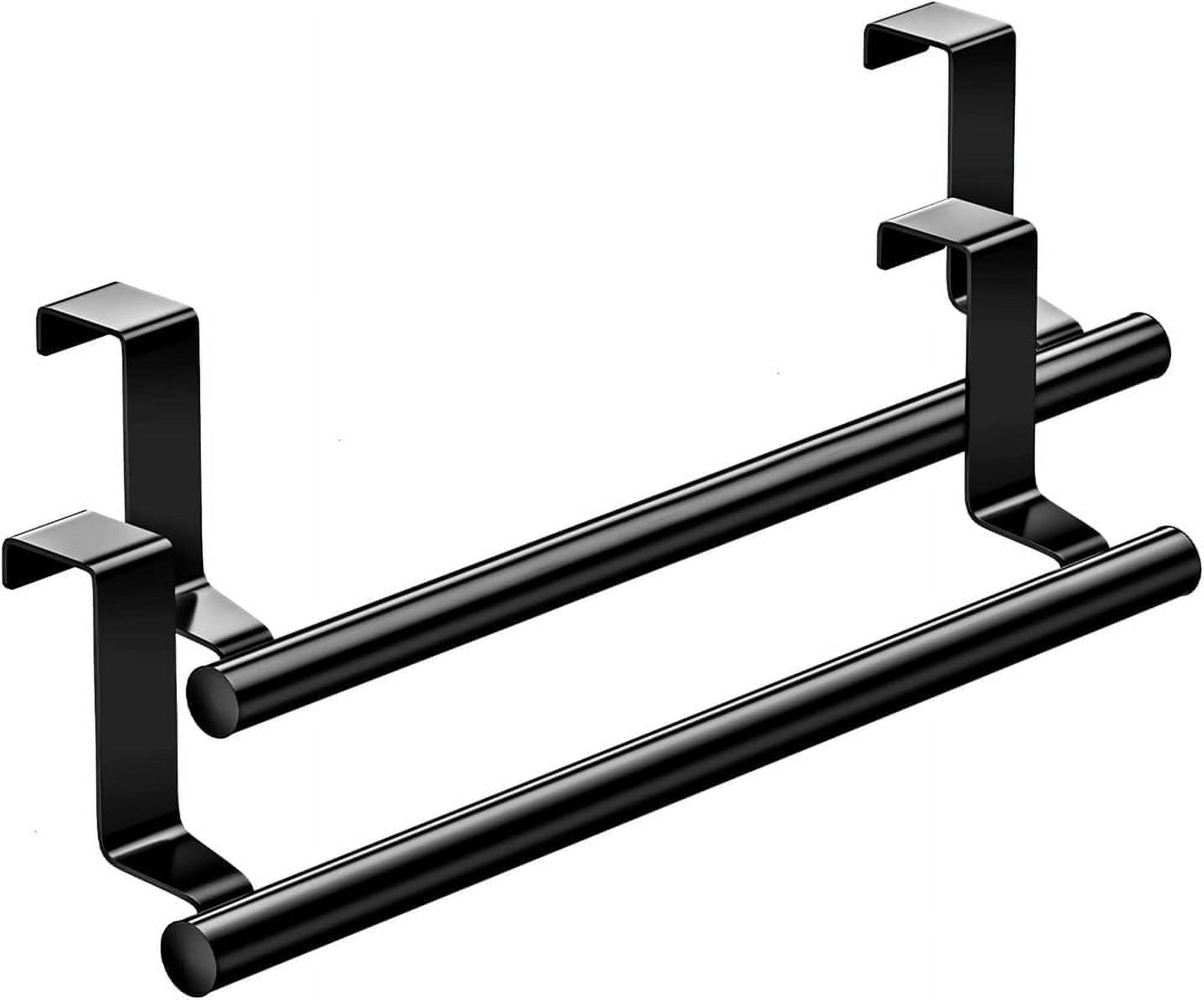 NOGIS 2 Pack Over Cabinet Towel Rack, 9 Inch Black Steel Holder ...