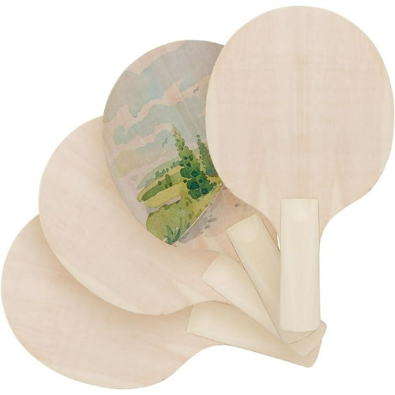 NOGIS 2 Pair DIY Wooden Ping Pong Paddles, Blanks Unfinished Wooden Table Tennis Racket for Painting Unique Pong Paddle Experience
