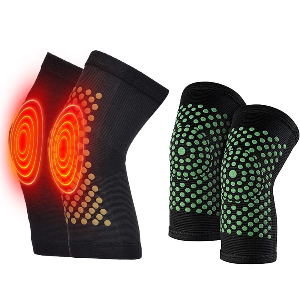 NOGIS 2 Pairs Self-Heating Knee Braces, Self-Heating Knee Braces Warm Knee Pads Sleeves Knee Brace Support for Knee Injury & Muscle Pain Relief Men and Women, Black