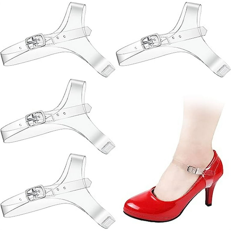 Nogis 2 Pairs Shoelace Transparent Invisible High Heel Shoe Straps Women Detachable Elastic Shoe Laces Anti Loose Shoelace Belt Ankle Straps for
