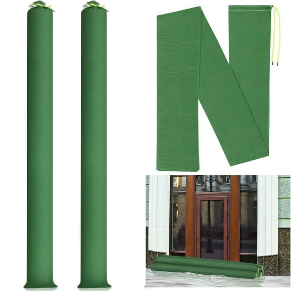 NOGIS 2 Pcs 5ft × 6'' Long Canvas Sandbags- Thickened Canvas Flood Protection Sand Bags with Elastic Band Reusable Flood Water Barrier Rain Wind Flood Sandbags for Door Window Flood Control