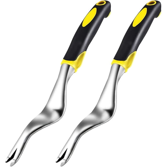 NOGIS 2 Pcs Aluminium Alloy Garden Weed Puller Tool, Premium Weed Puller Tool for Garden, Weeding Digger Tools with Ergonomic Handle for Weed Removal and Farmland Transplantation